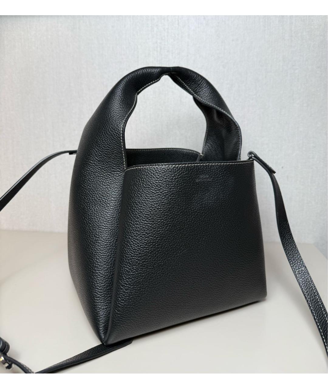 TOTEME Черная кожаная сумка тоут, фото 7