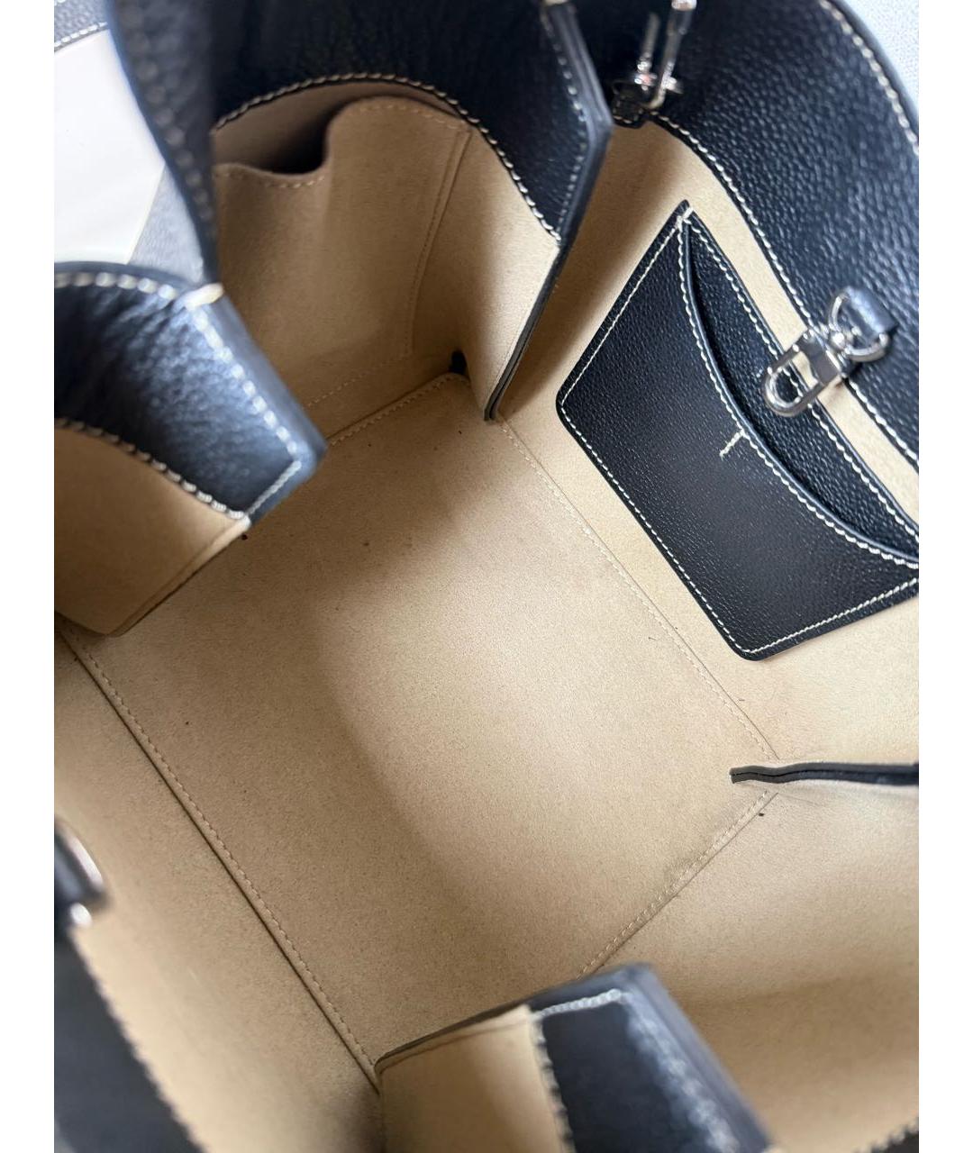 TOTEME Черная кожаная сумка тоут, фото 6