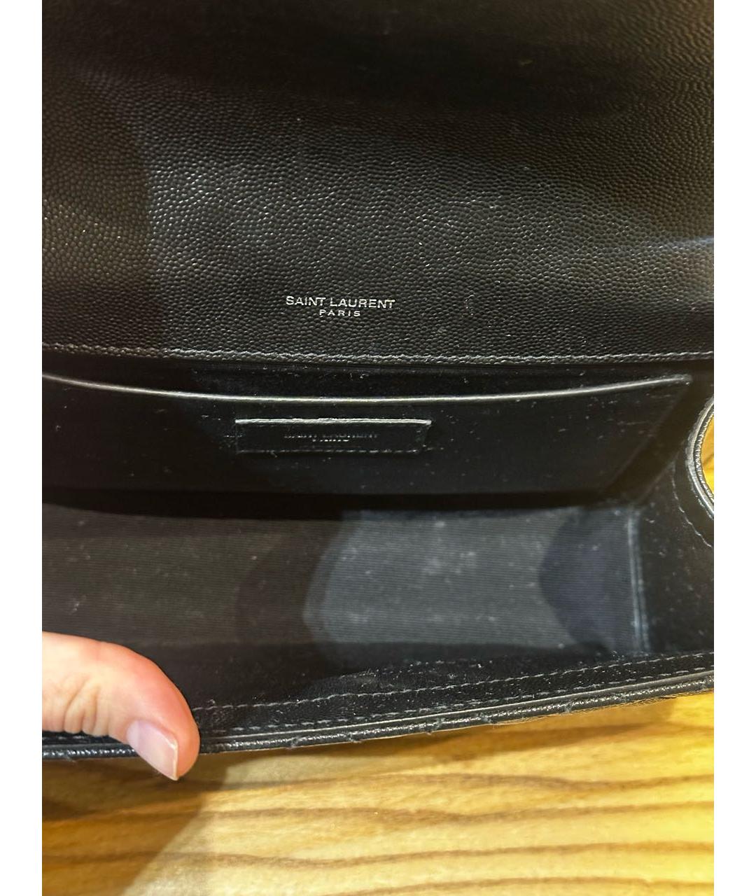 SAINT LAURENT Черная кожаная сумка через плечо, фото 4