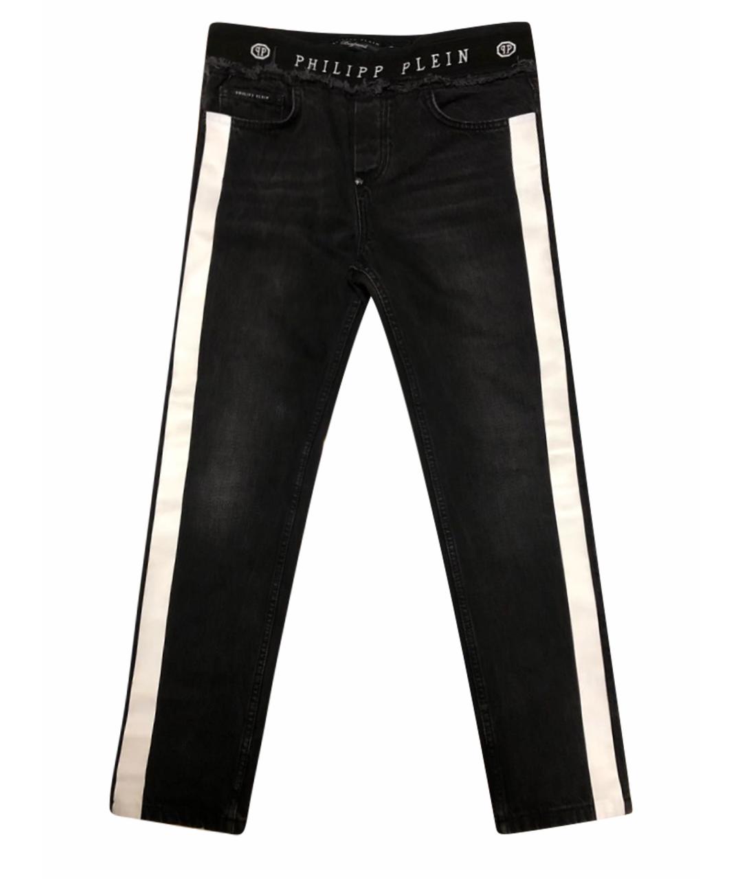 PHILIPP PLEIN Черные хлопковые джинсы слим, фото 1