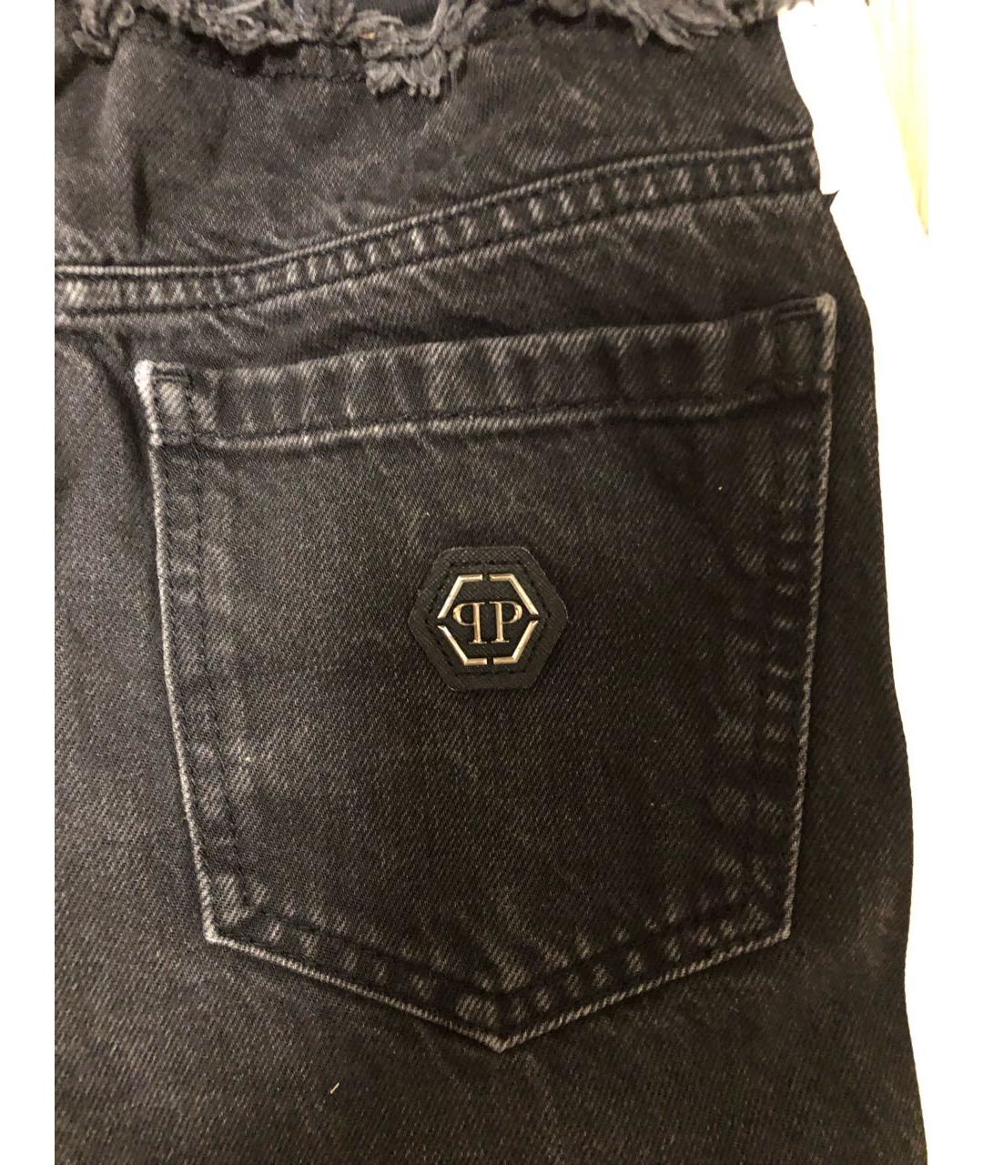 PHILIPP PLEIN Черные хлопковые джинсы слим, фото 6