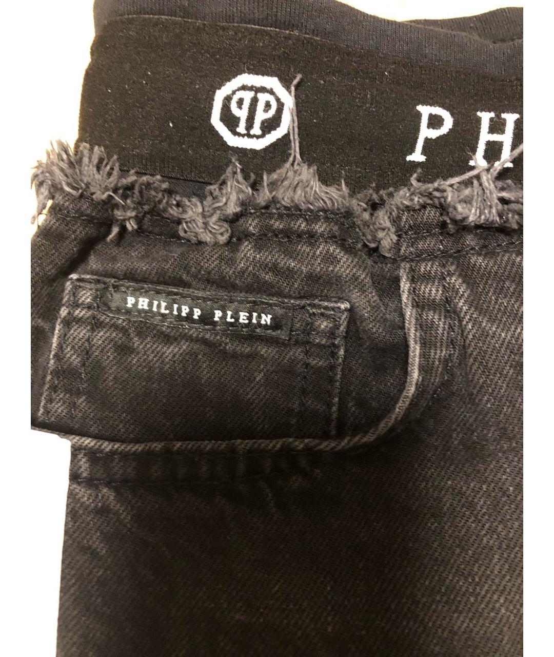 PHILIPP PLEIN Черные хлопковые джинсы слим, фото 7