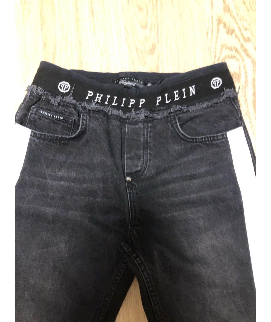 PHILIPP PLEIN Черные хлопковые джинсы слим, фото 8