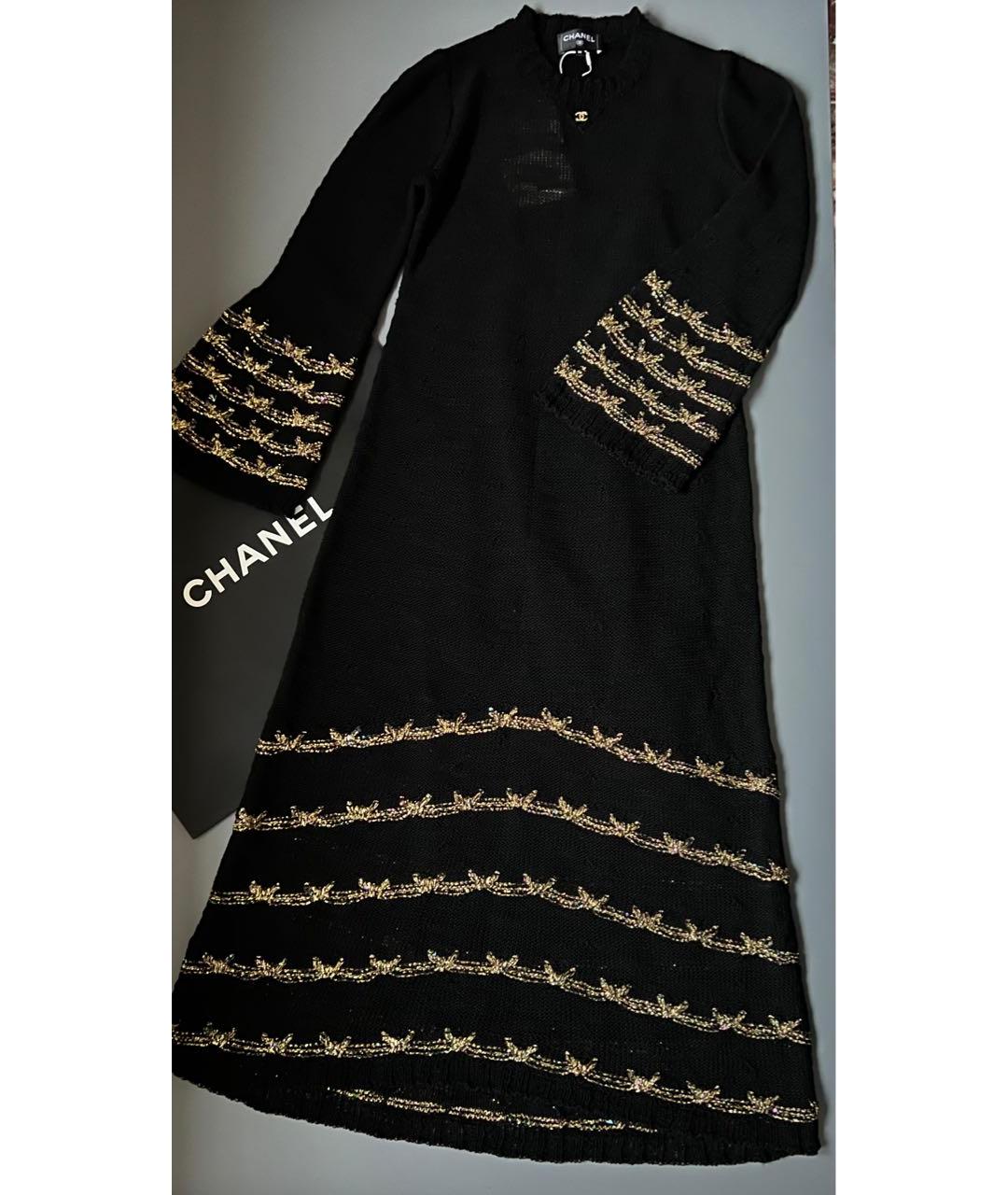 CHANEL Черное шерстяное вечернее платье, фото 5