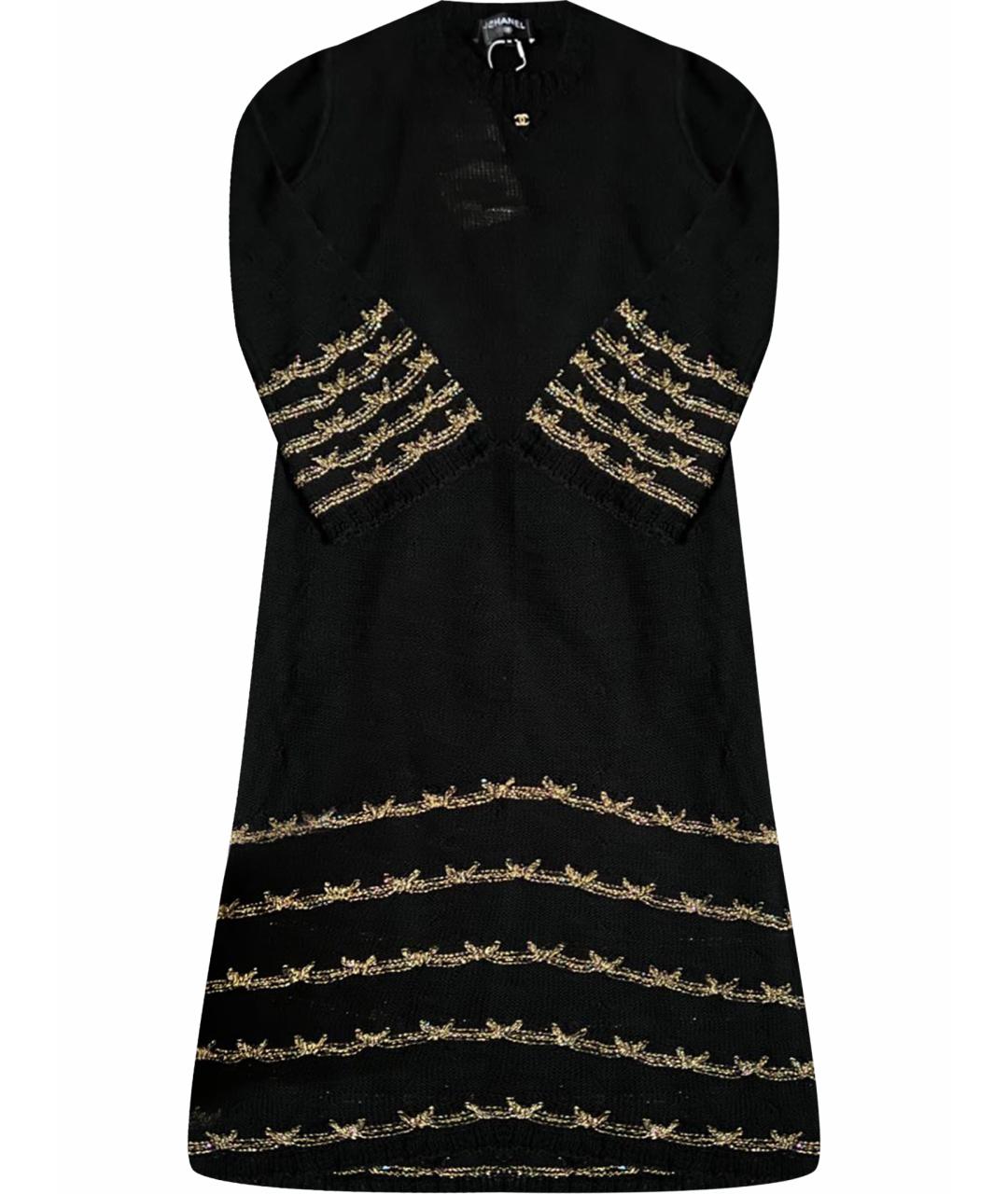 CHANEL Черное шерстяное вечернее платье, фото 1