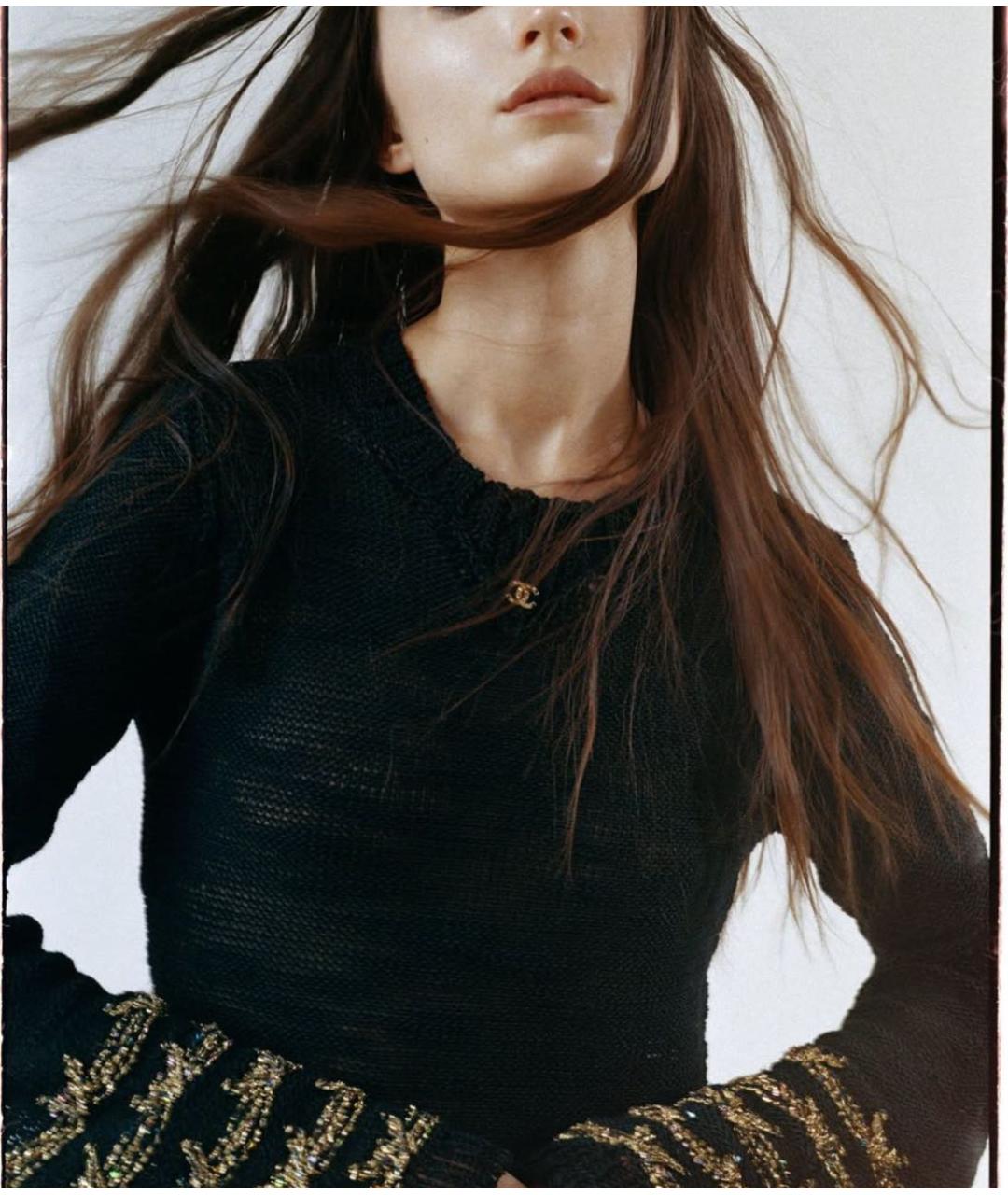 CHANEL Черное шерстяное вечернее платье, фото 4