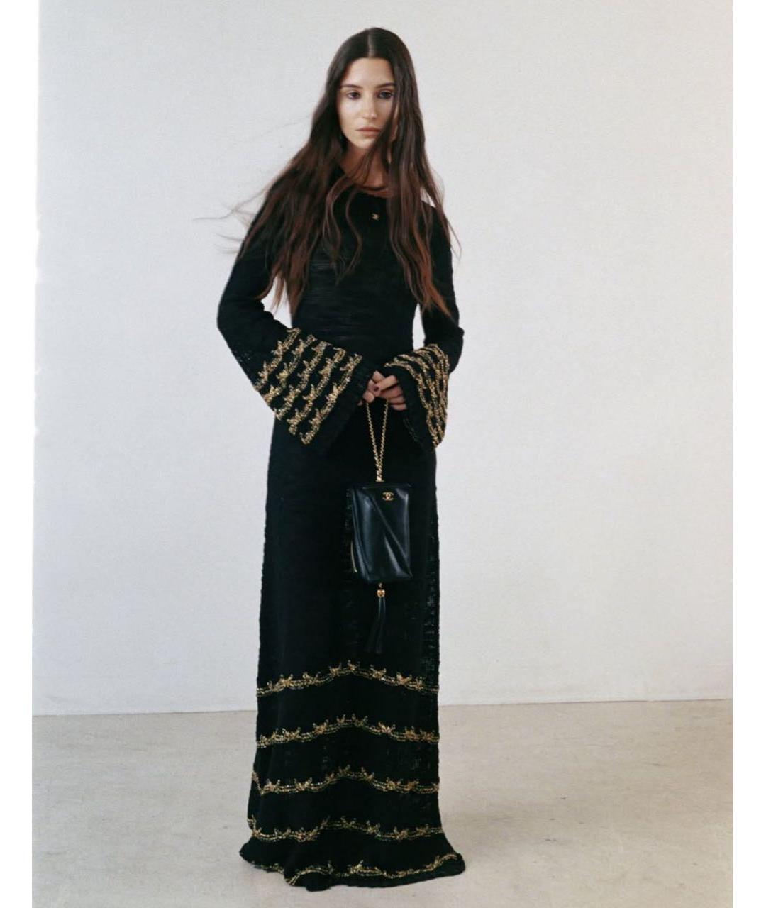 CHANEL Черное шерстяное вечернее платье, фото 2