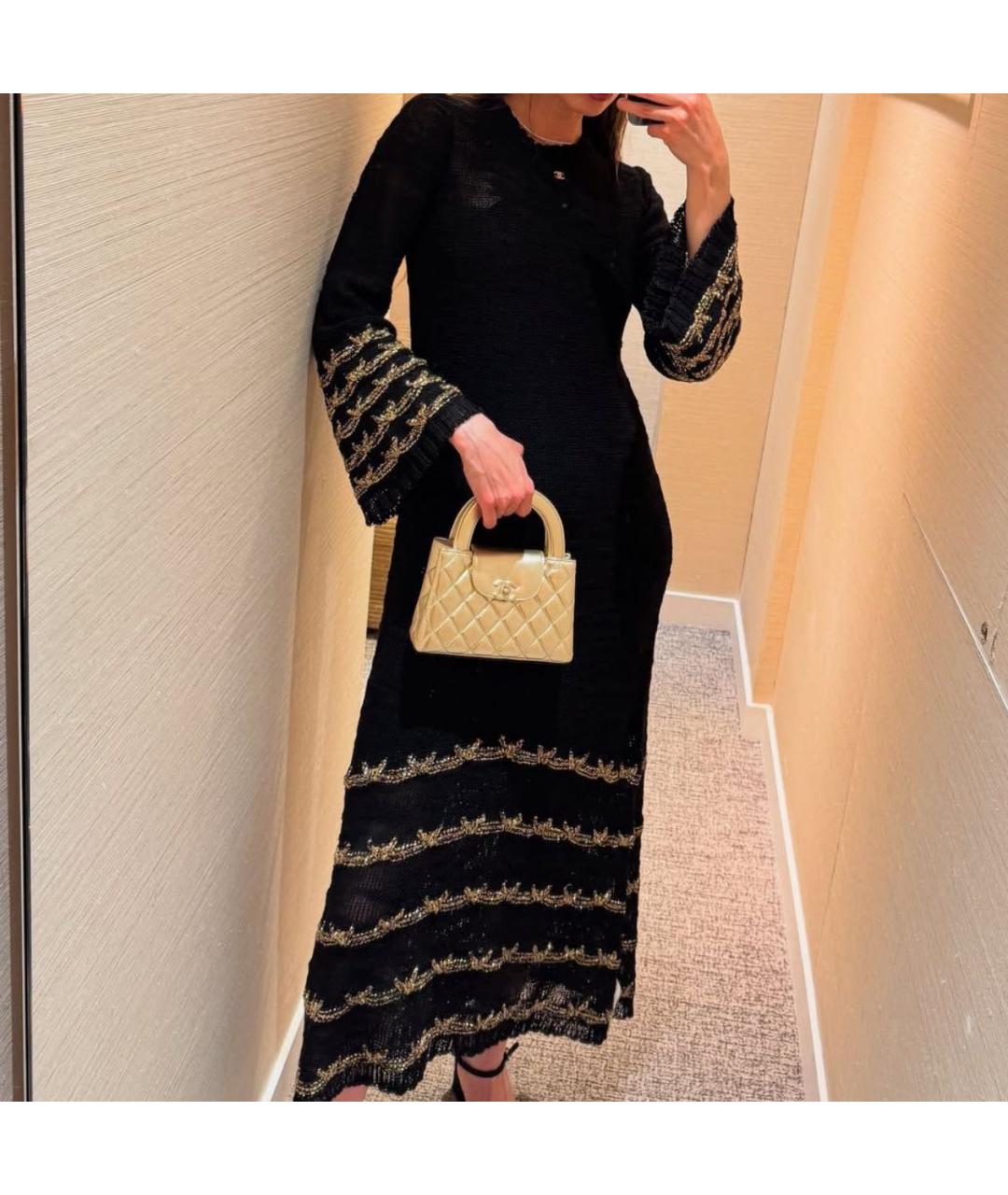 CHANEL Черное шерстяное вечернее платье, фото 3