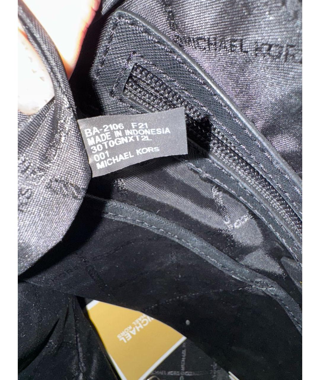 MICHAEL MICHAEL KORS Черная кожаная сумка тоут, фото 8