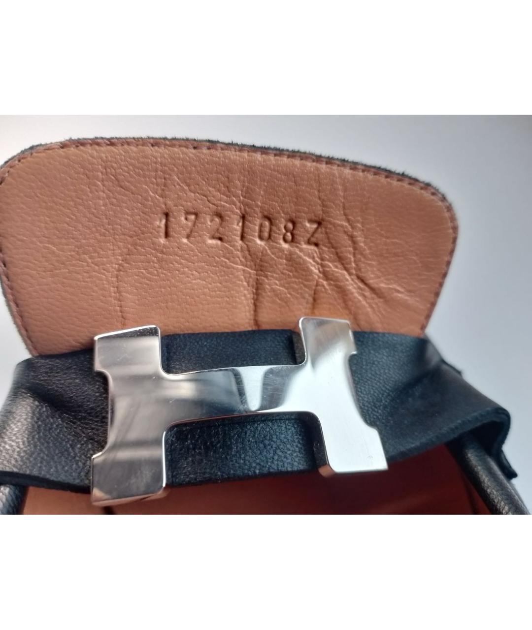 HERMES Черные кожаные лоферы, фото 4