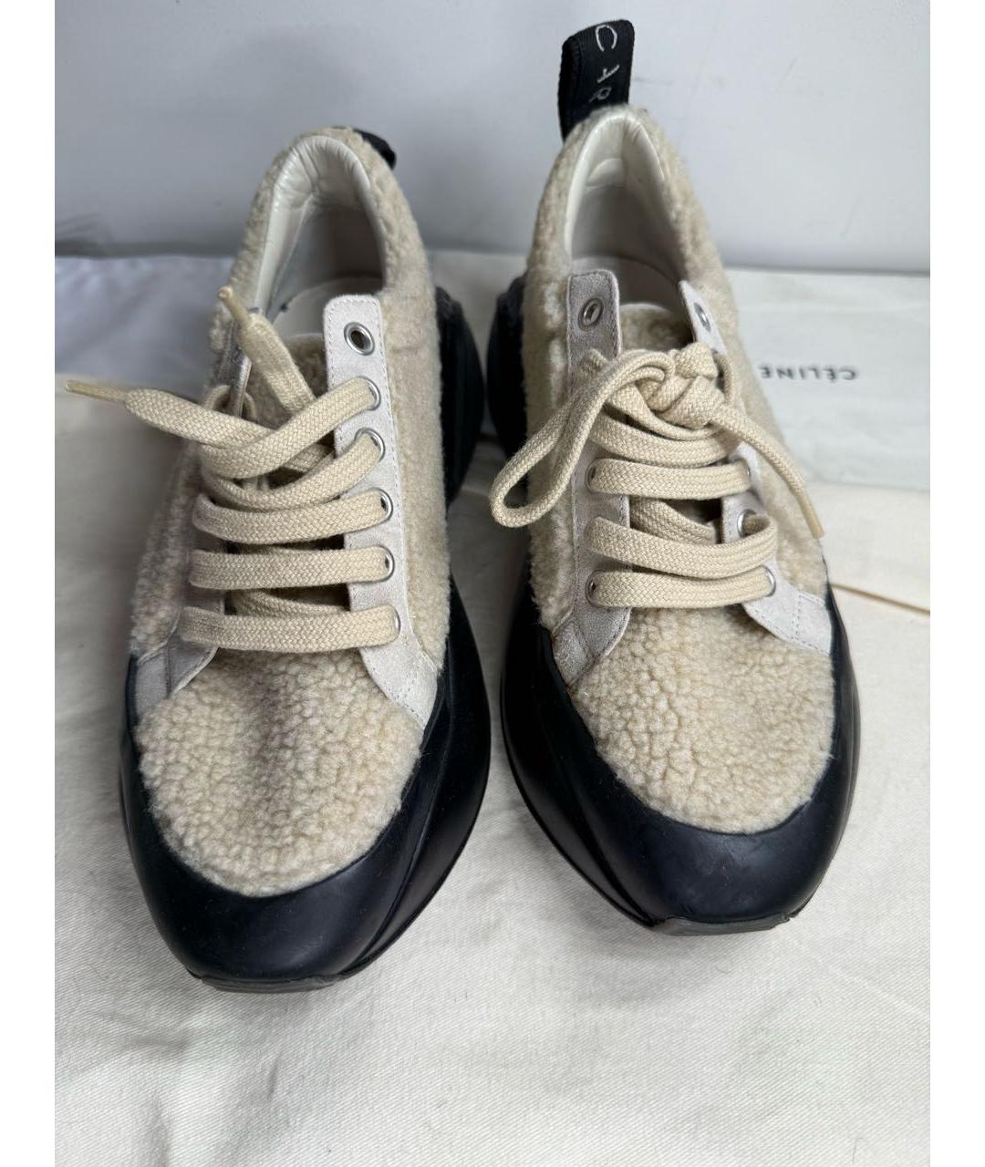 STELLA MCCARTNEY Бежевые текстильные кроссовки, фото 3