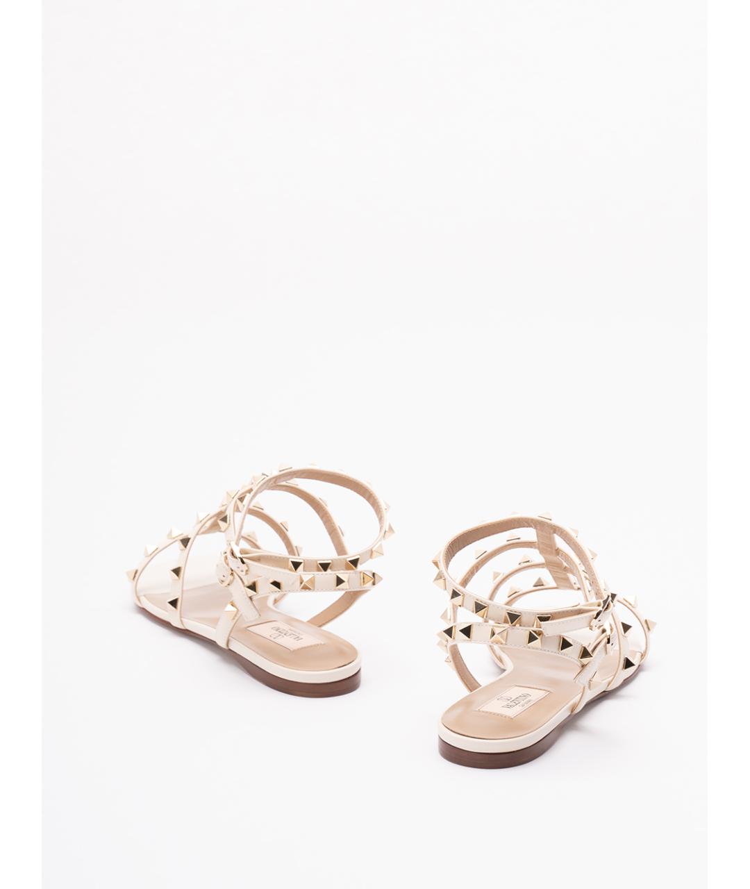VALENTINO Бежевые кожаные сандалии, фото 3