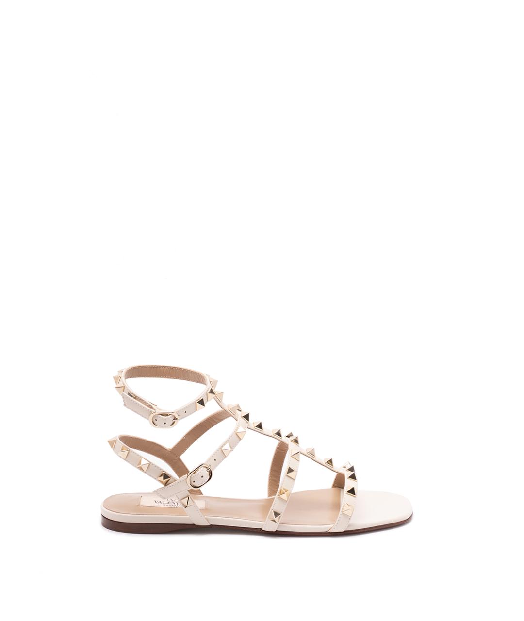 VALENTINO Бежевые кожаные сандалии, фото 1