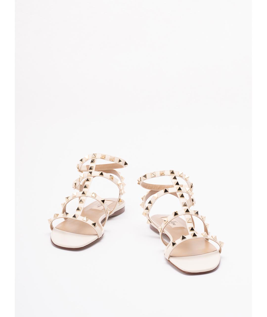 VALENTINO Бежевые кожаные сандалии, фото 2