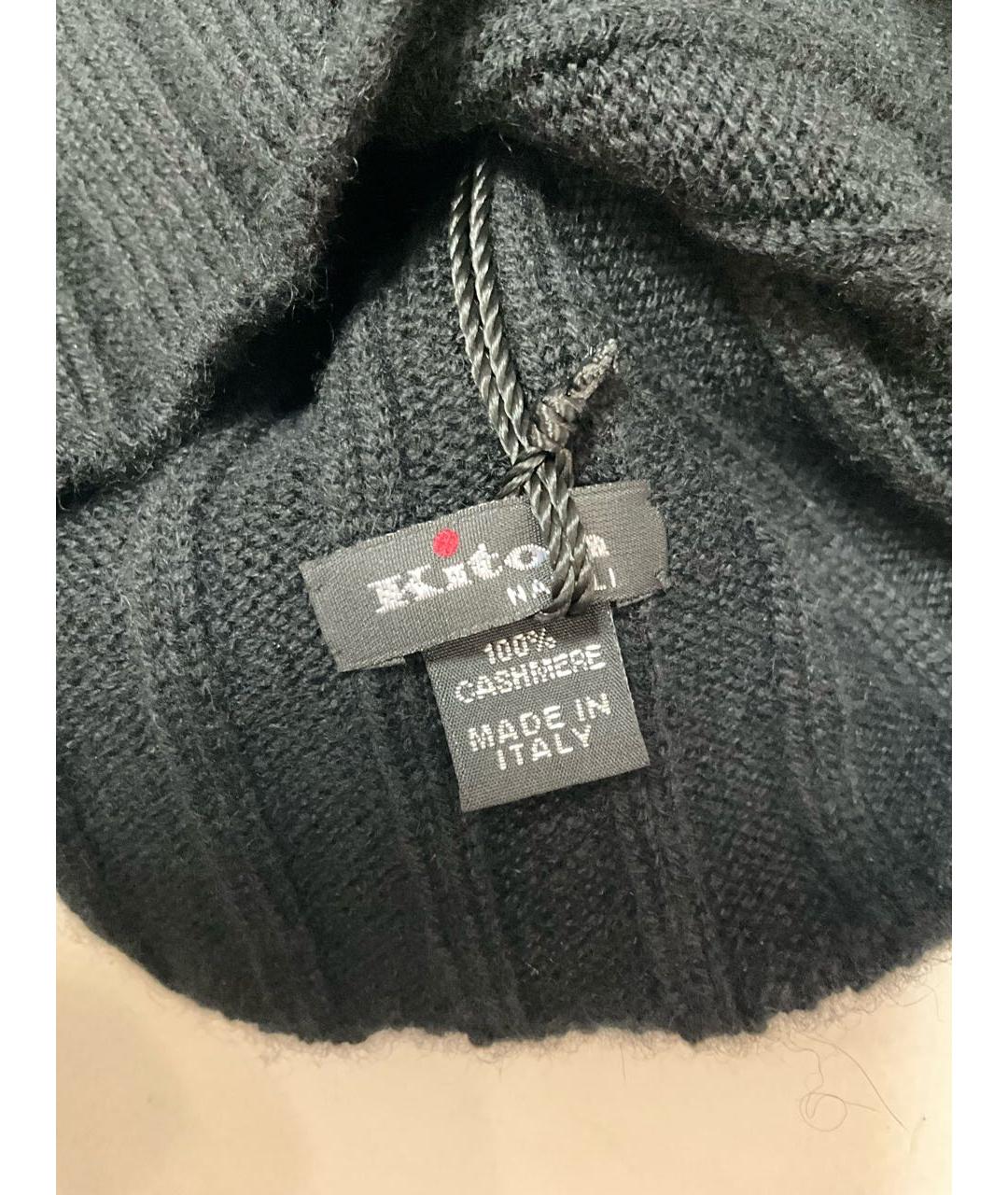 KITON Черный кашемировый капюшон, фото 4