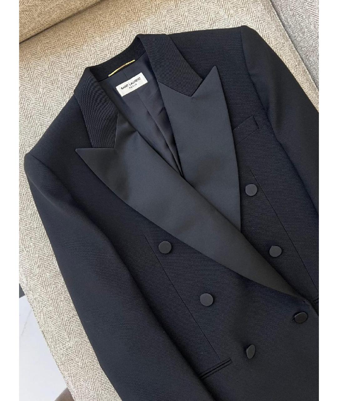 SAINT LAURENT Черный вискозный жакет/пиджак, фото 2