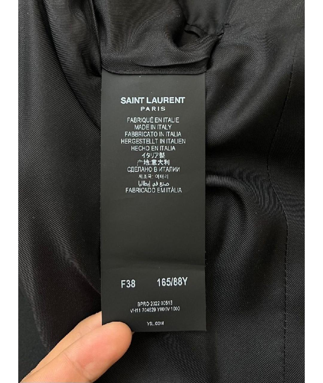 SAINT LAURENT Черный вискозный жакет/пиджак, фото 4