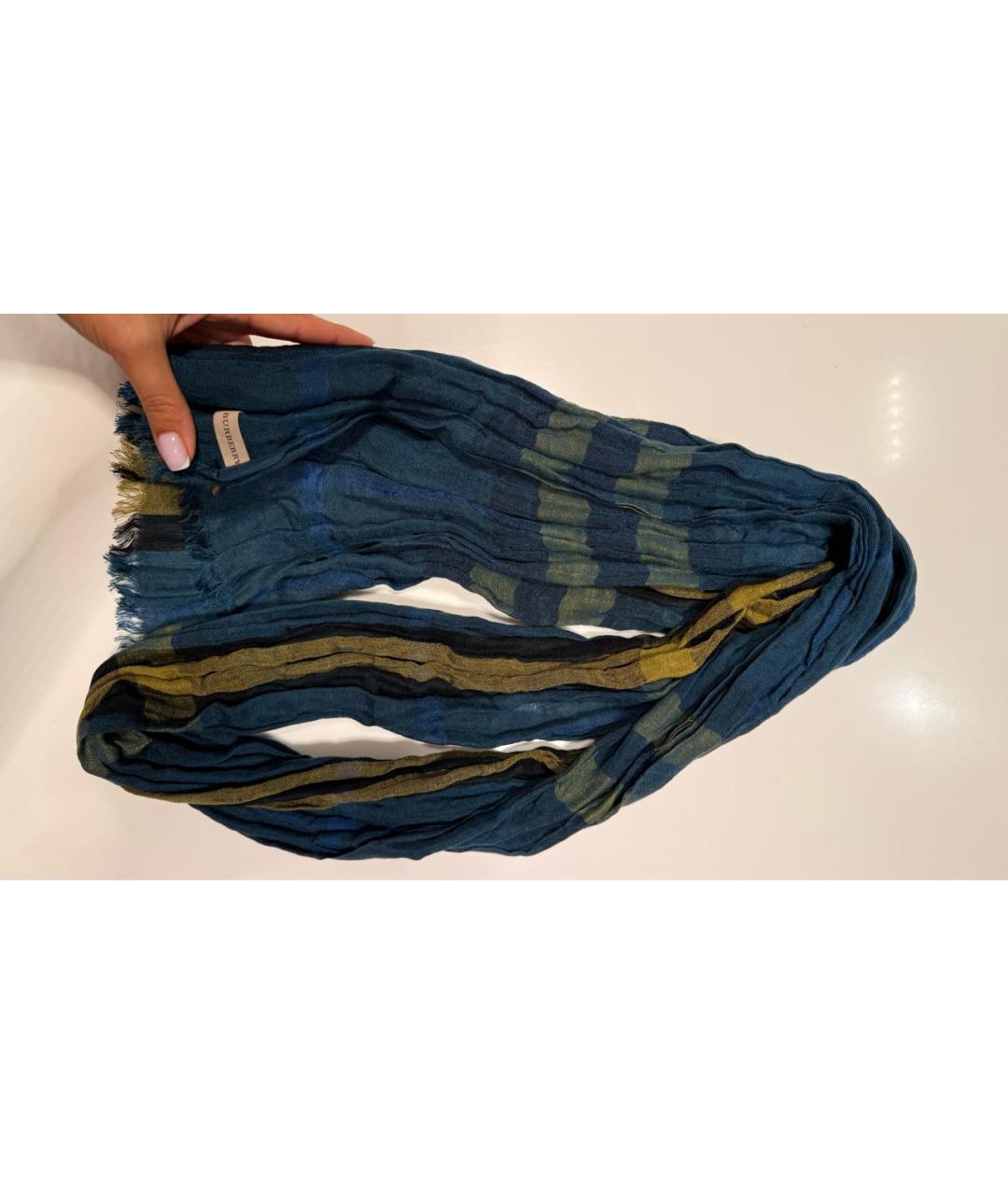 BURBERRY Мульти льняной шарф, фото 5