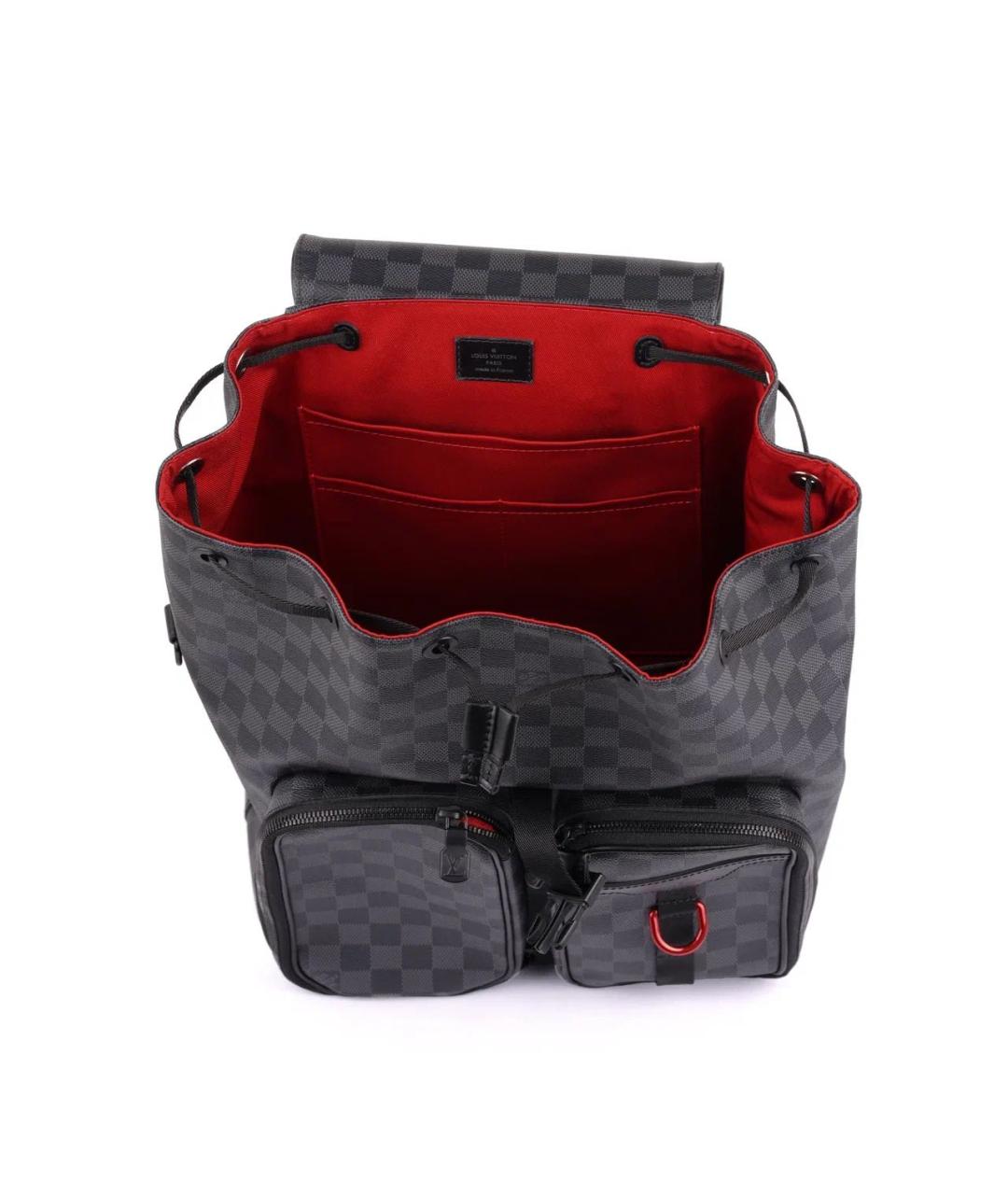 LOUIS VUITTON Черный кожаный рюкзак, фото 7