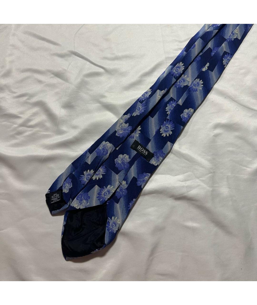 HUGO BOSS Синий шелковый галстук, фото 2