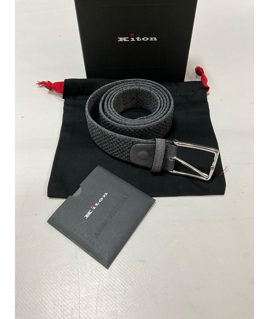 KITON Серый ремень, фото 2