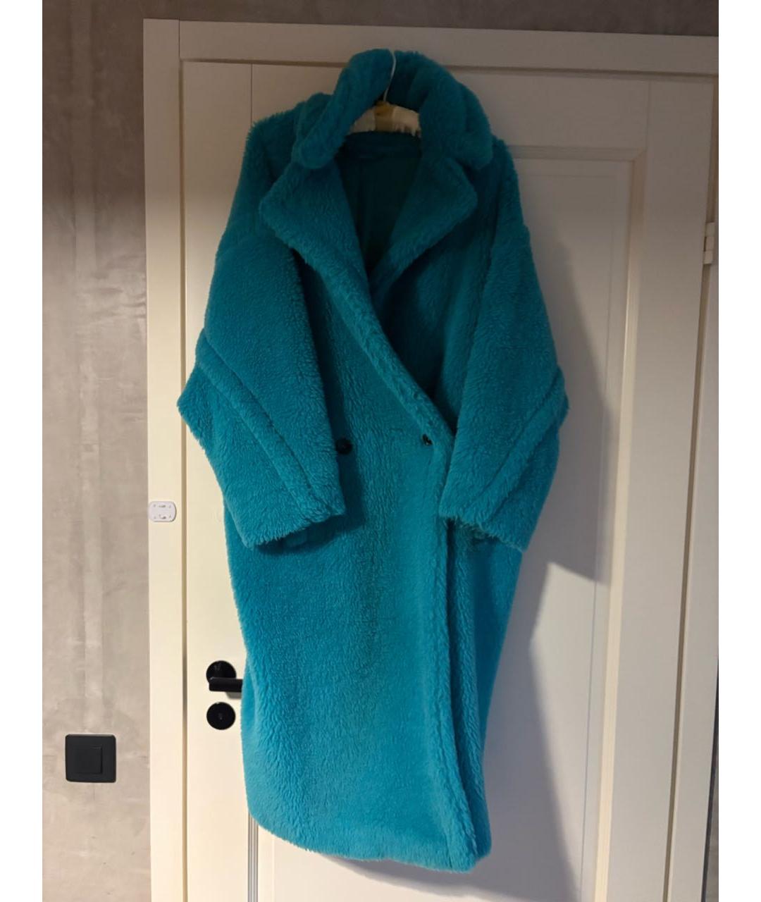 MAX MARA Бирюзовая шерстяная шуба, фото 5