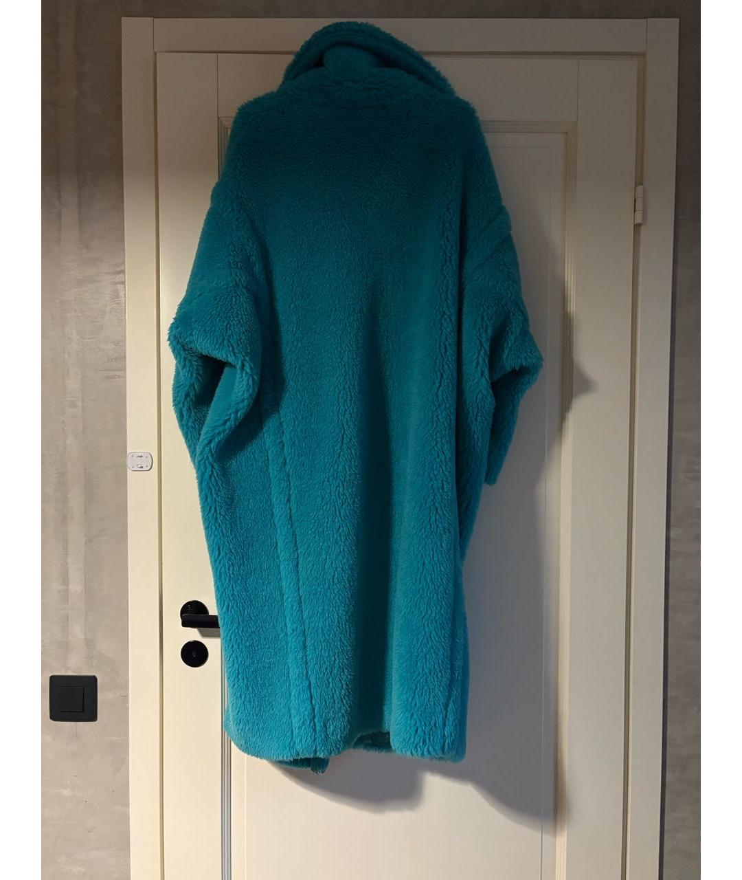 MAX MARA Бирюзовая шерстяная шуба, фото 2