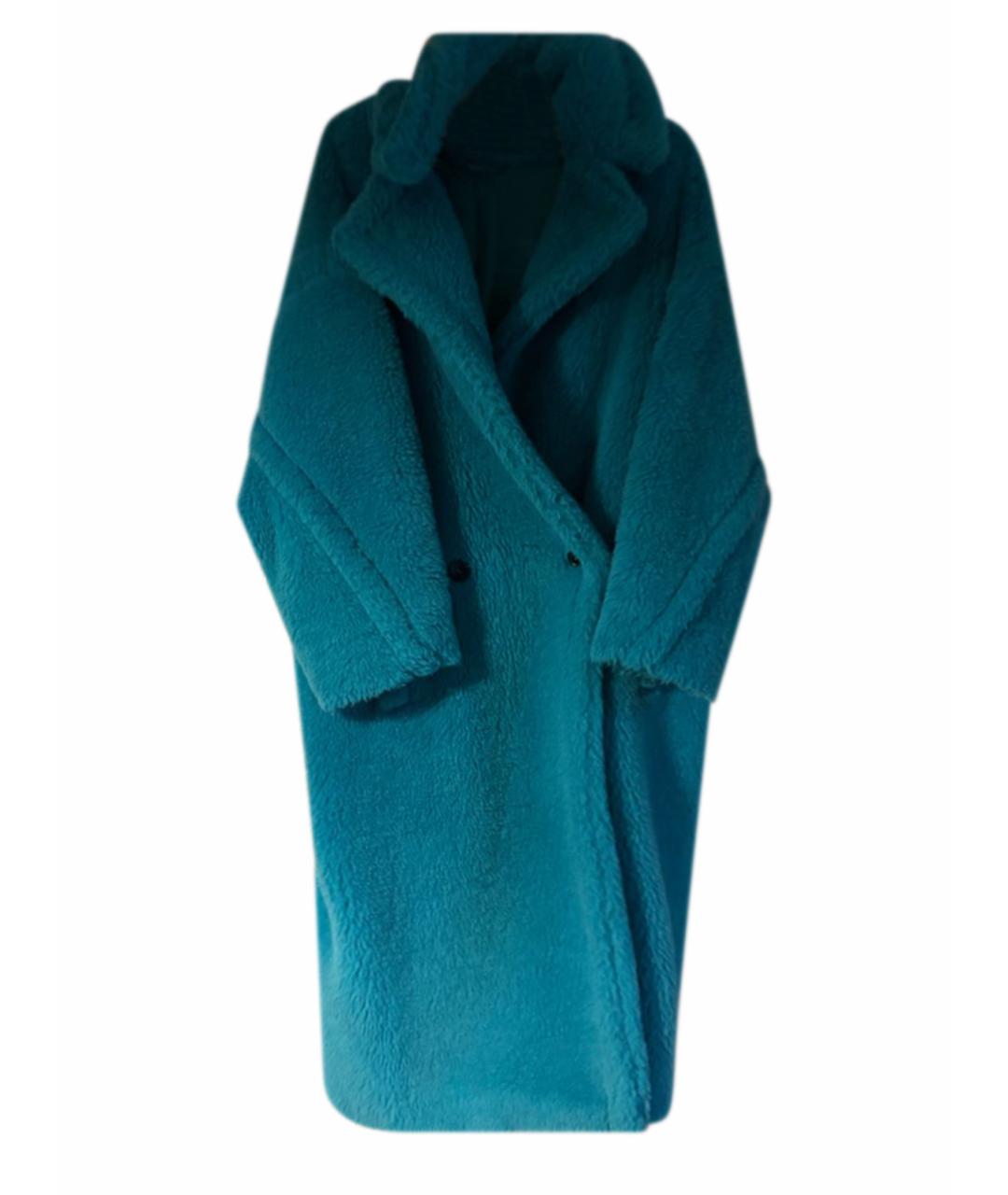 MAX MARA Бирюзовая шерстяная шуба, фото 1