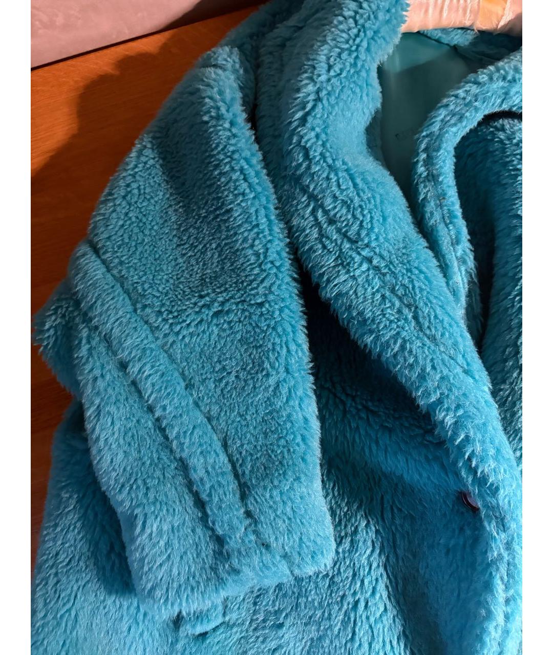 MAX MARA Бирюзовая шерстяная шуба, фото 4