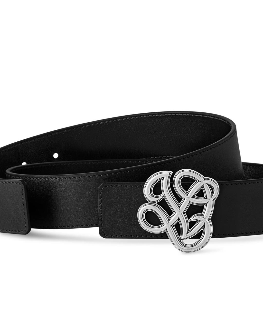 LOUIS VUITTON Черный кожаный ремень, фото 2