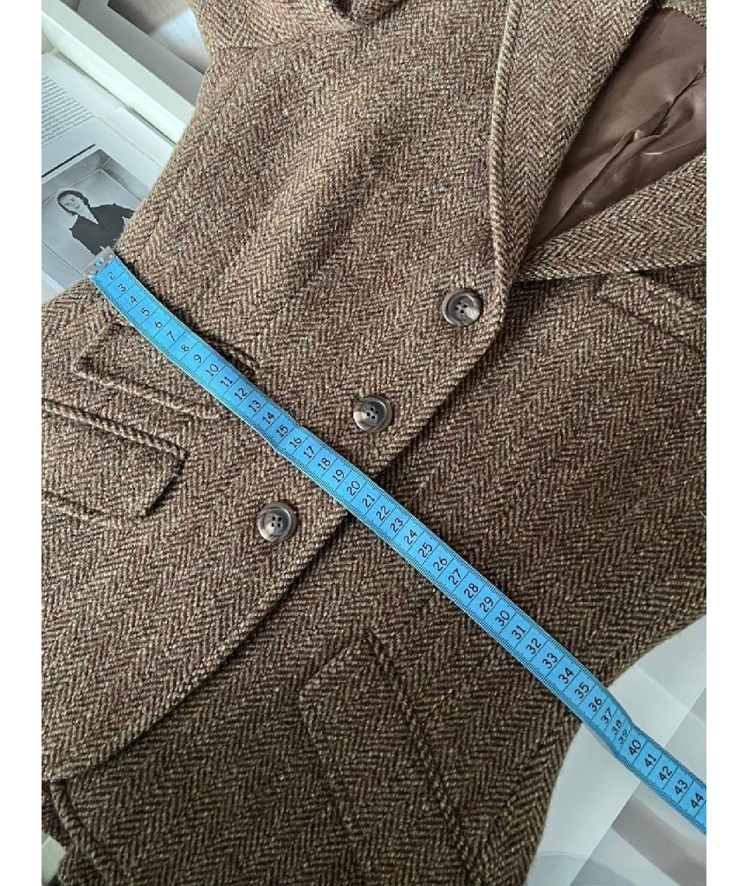 RALPH LAUREN Коричневый шерстяной жакет/пиджак, фото 6