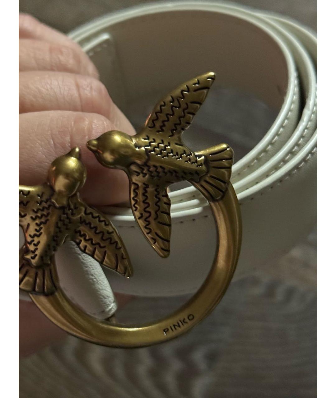 PINKO Белый кожаный ремень, фото 3