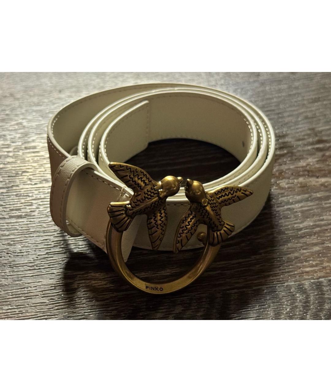 PINKO Белый кожаный ремень, фото 4