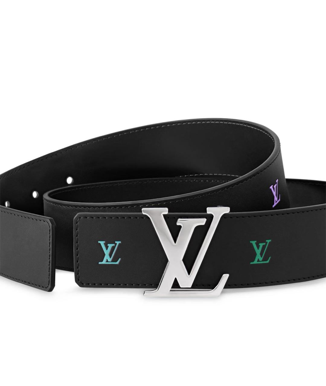 LOUIS VUITTON Черный кожаный ремень, фото 2