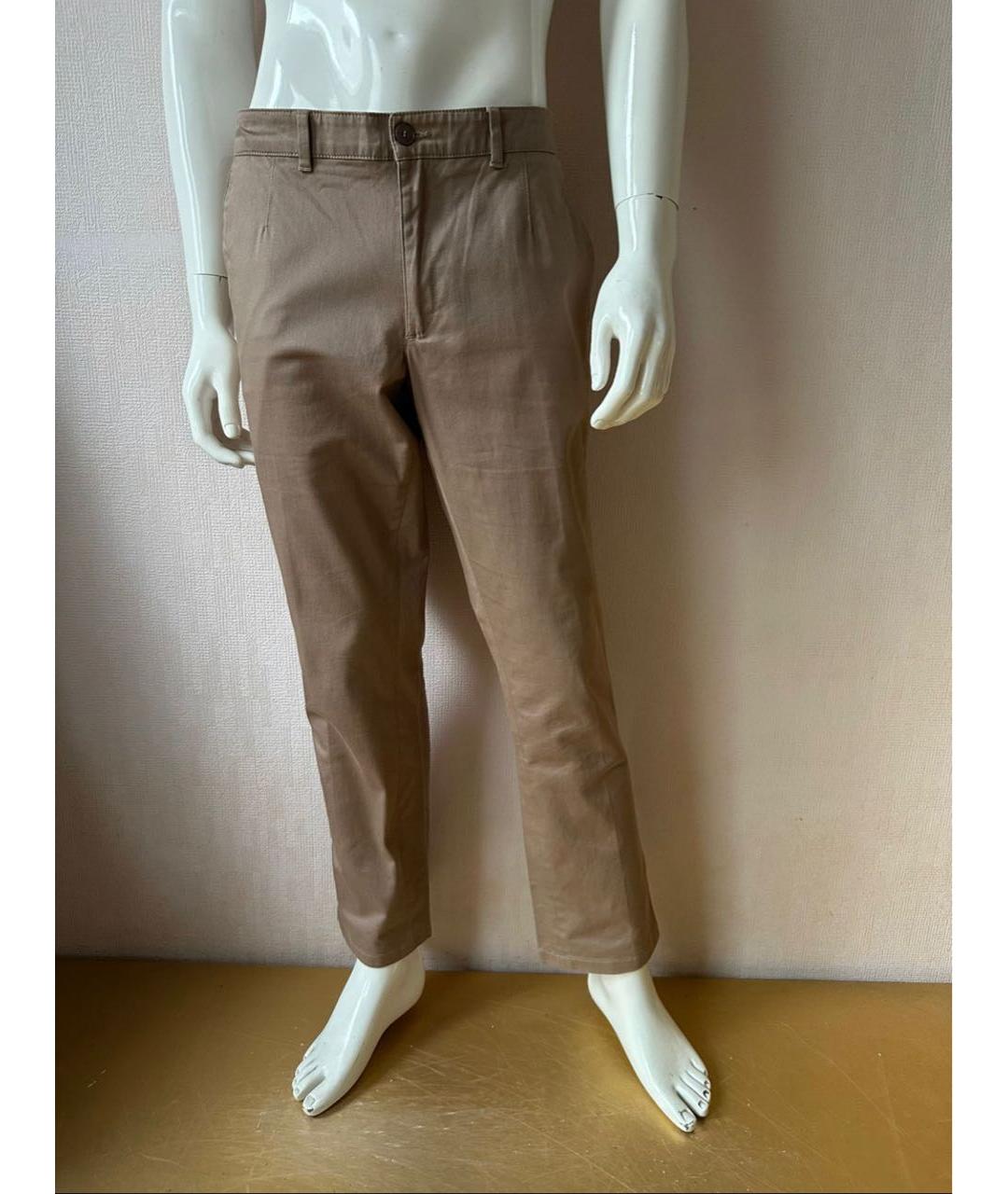 CALVIN KLEIN Бежевые хлопко-эластановые брюки чинос, фото 6