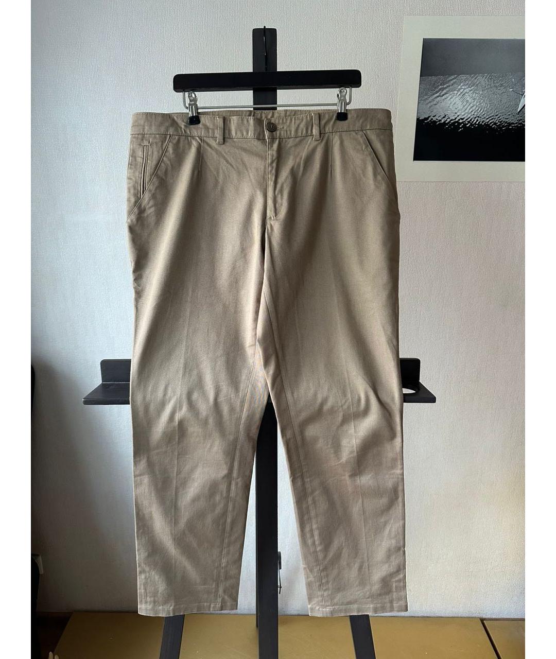 CALVIN KLEIN Бежевые хлопко-эластановые брюки чинос, фото 8