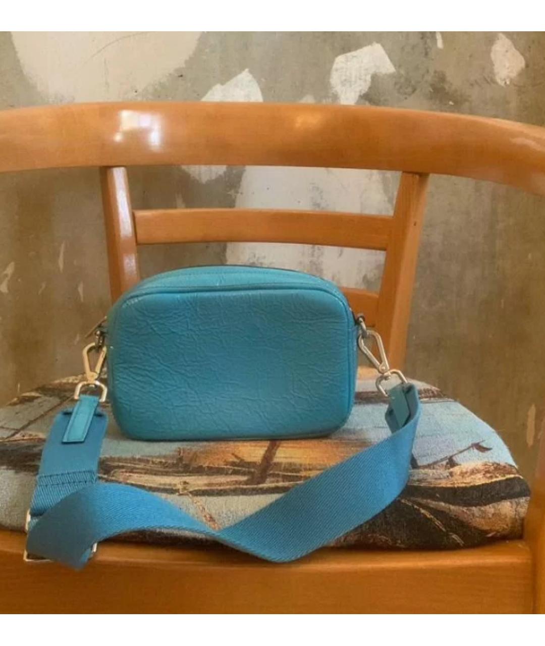 SPORTMAX Голубая кожаная сумка через плечо, фото 2