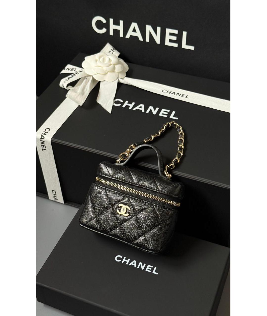 CHANEL Черная кожаная сумка через плечо, фото 2