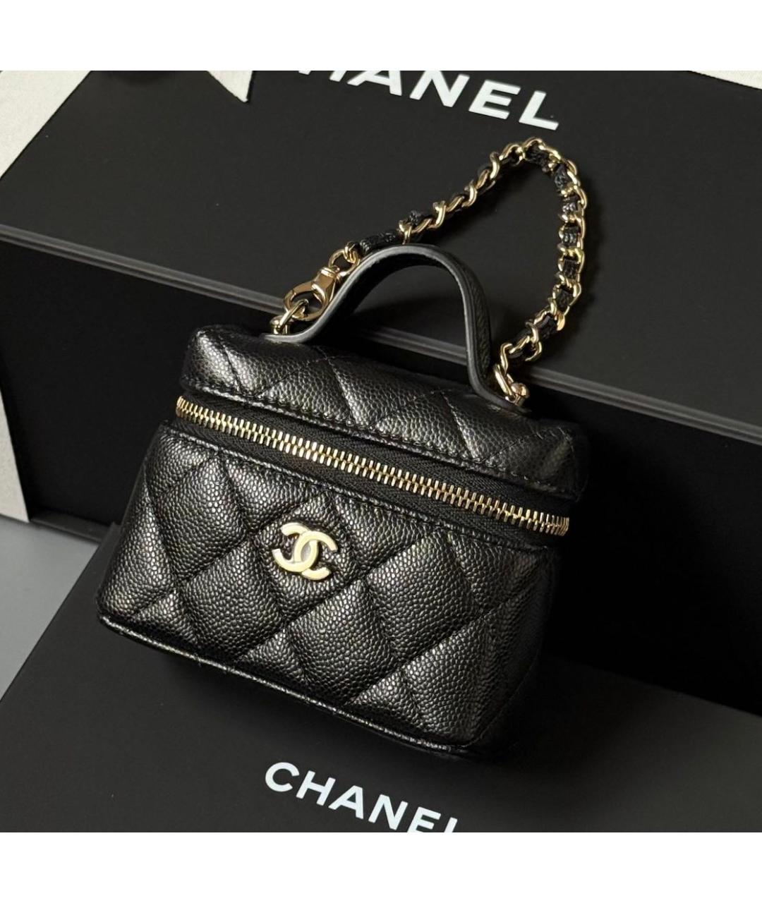 CHANEL Черная кожаная сумка через плечо, фото 3