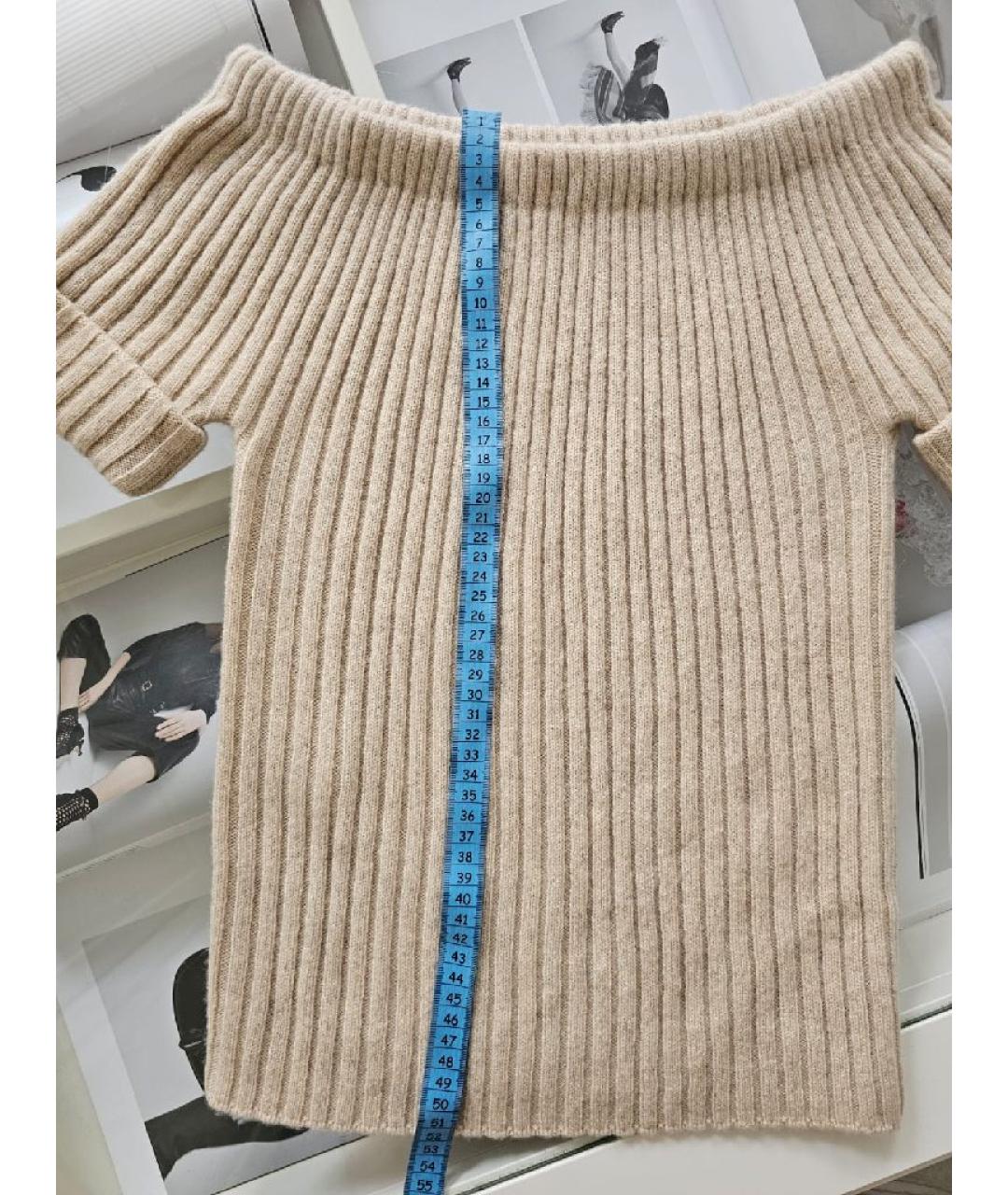 FENDI Бежевый кашемировый джемпер / свитер, фото 6