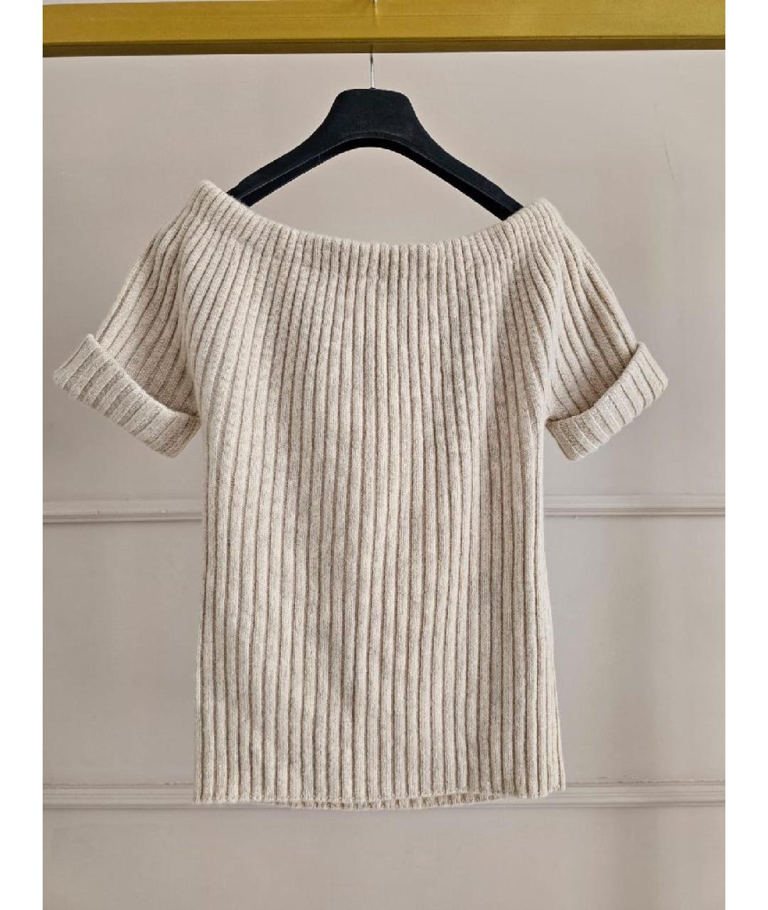 FENDI Бежевый кашемировый джемпер / свитер, фото 2