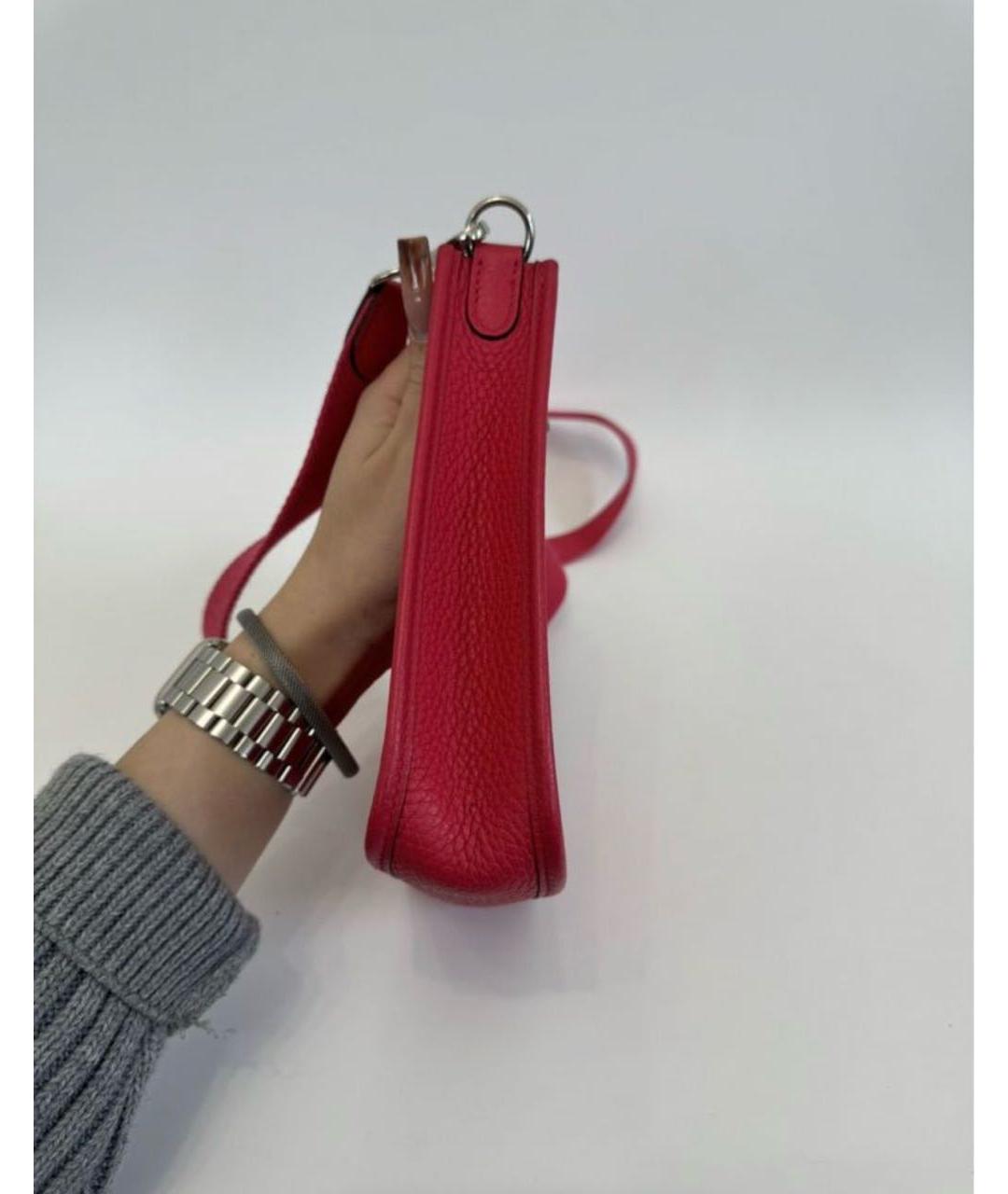 HERMES Красная кожаная сумка через плечо, фото 6
