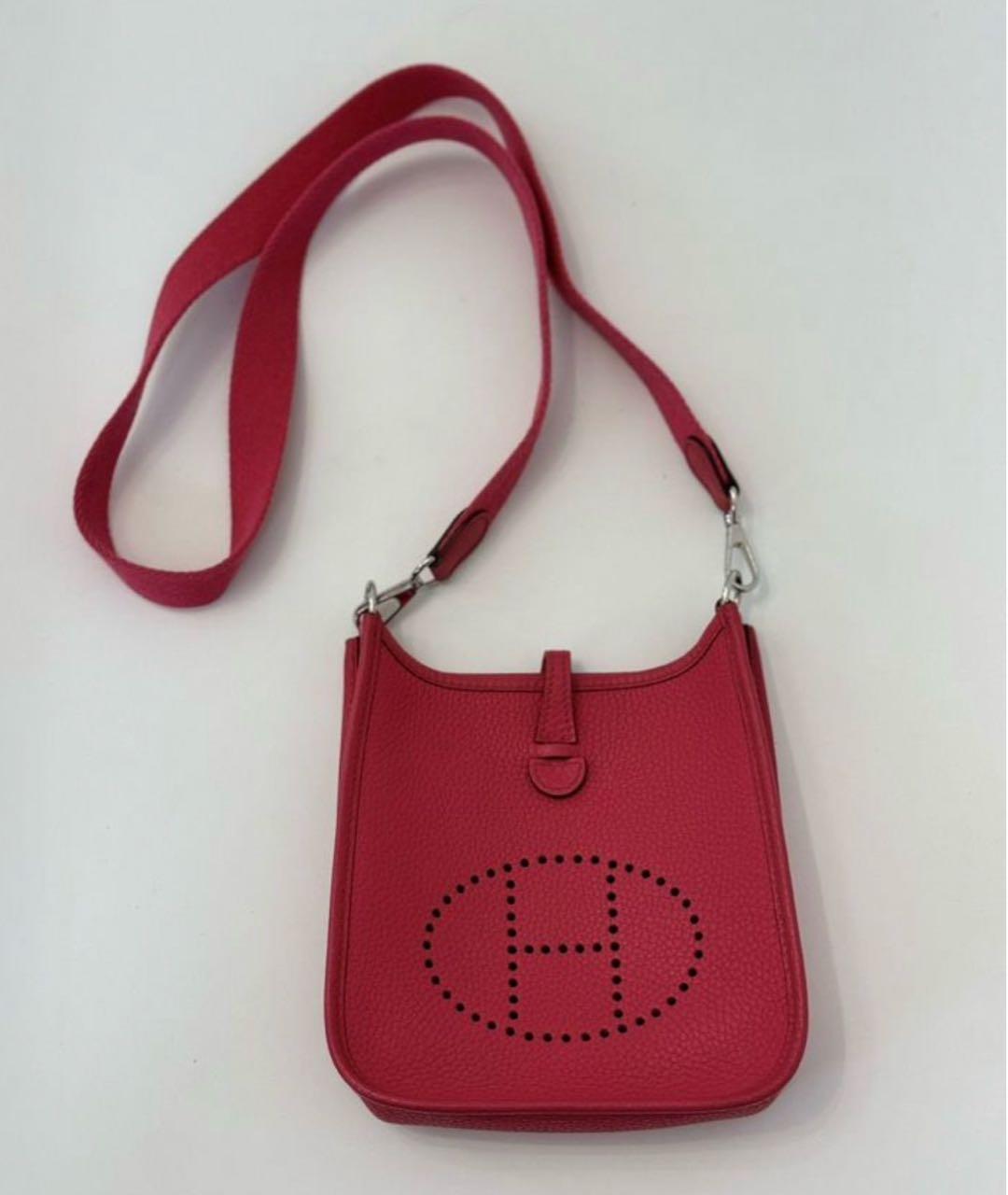 HERMES Красная кожаная сумка через плечо, фото 2