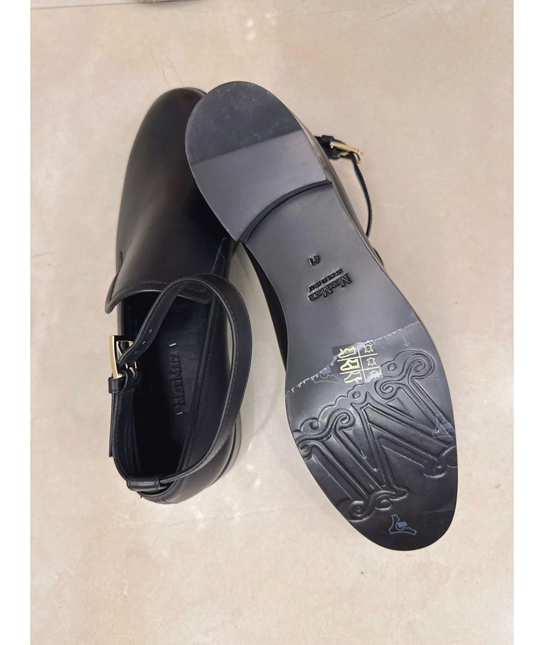 MAX MARA Черные кожаные лоферы, фото 5