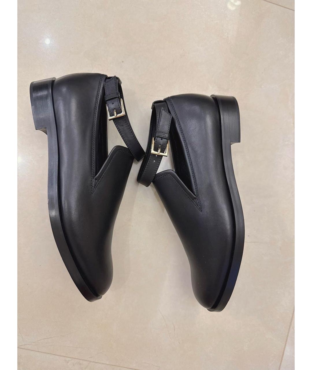 MAX MARA Черные кожаные лоферы, фото 3