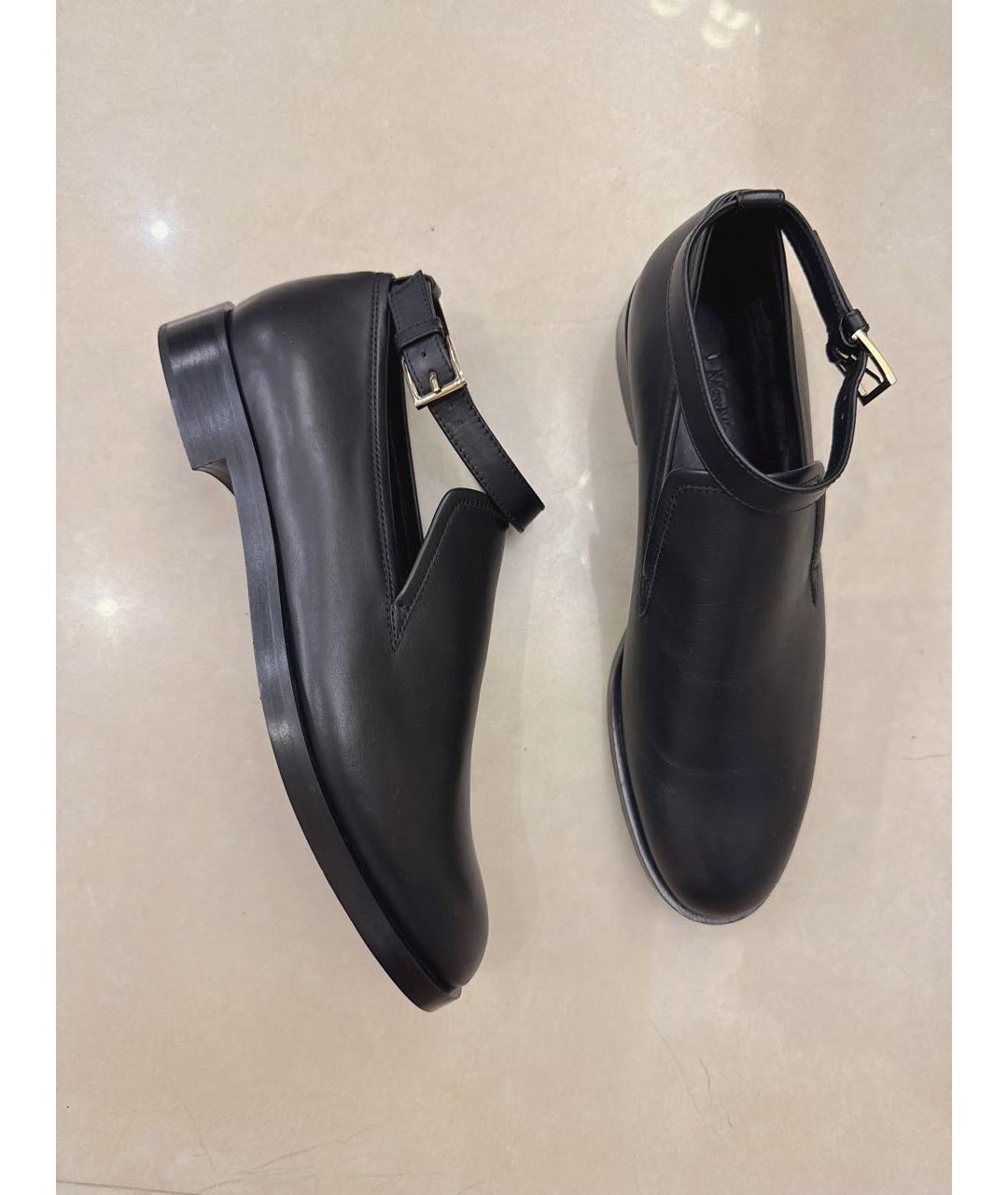 MAX MARA Черные кожаные лоферы, фото 4
