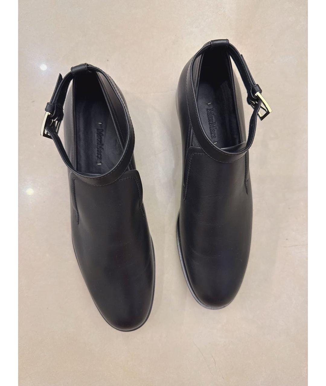 MAX MARA Черные кожаные лоферы, фото 2