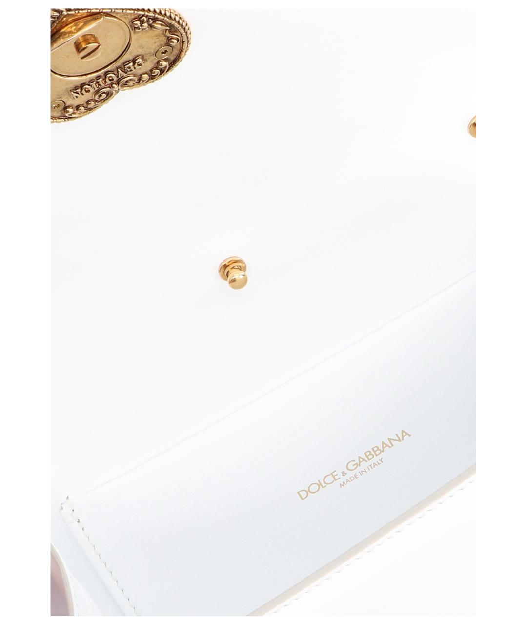 DOLCE&GABBANA Белая кожаная сумка через плечо, фото 3