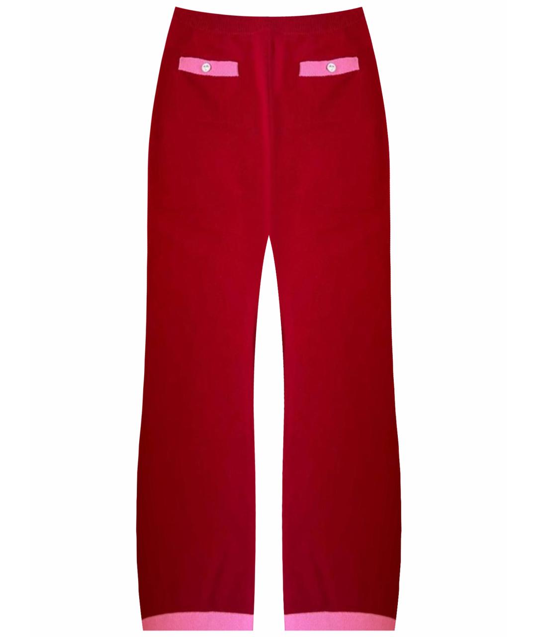 CHANEL Красные кашемировые брюки широкие, фото 1