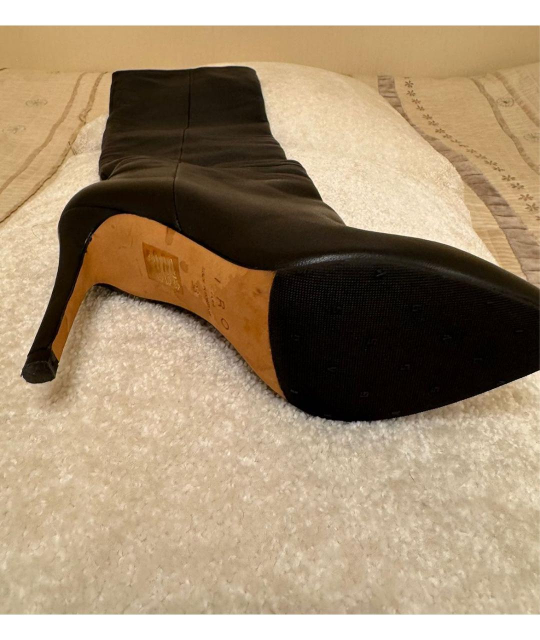 IRO Черные кожаные ботфорты, фото 4